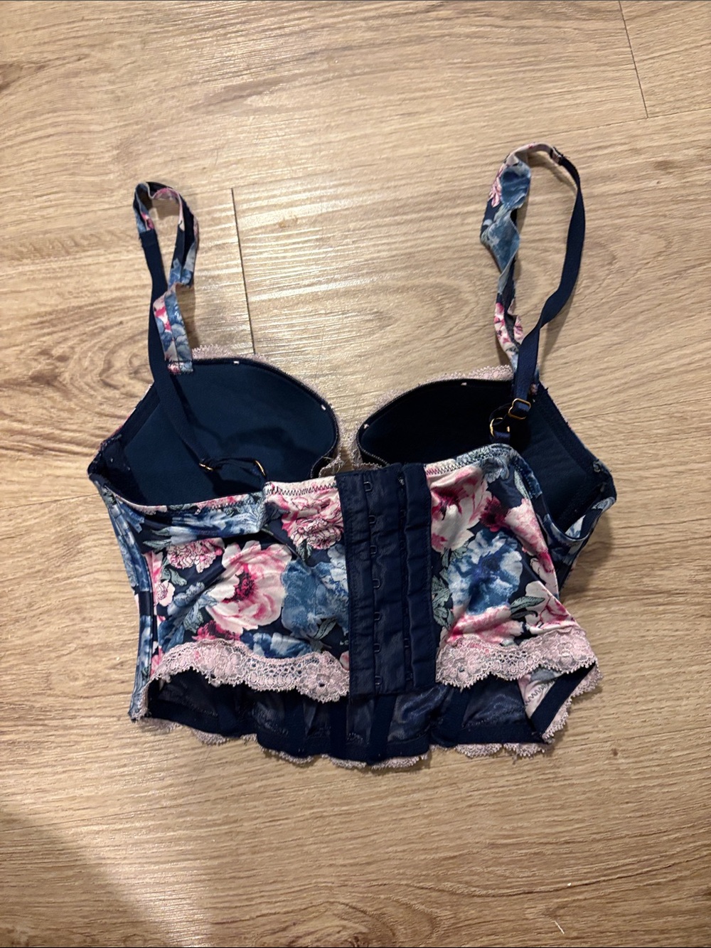 Victoria's Secret Navy Floral Lace Longline Bustier